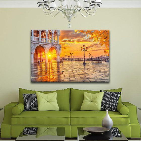 Piazza San Marco Sunrise Canvas Wall Art Living Room