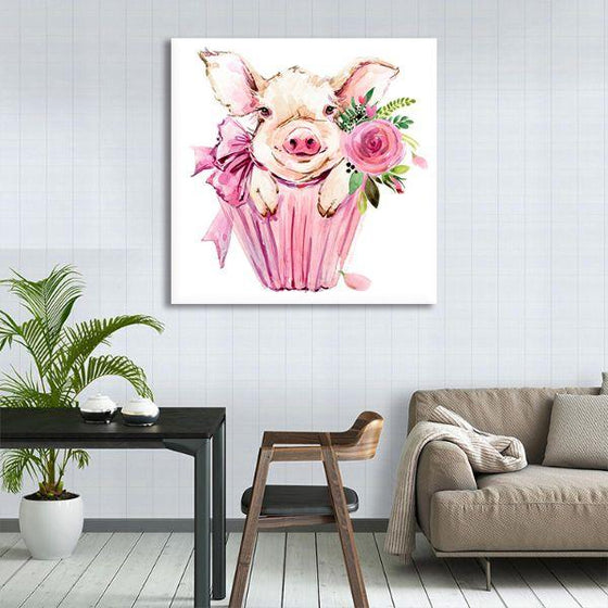 Pig In A Pot Canvas Wall Art Dining Room