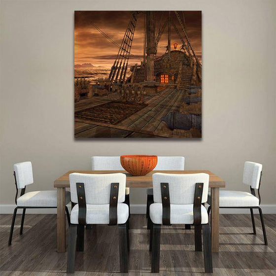 Pirate Ship Deck Canvas Wall Art Dining Room
