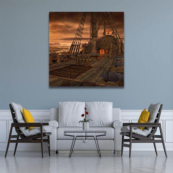 Pirate Ship Deck Canvas Wall Art Living Room