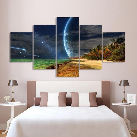 Planet View From Beach Wall Art