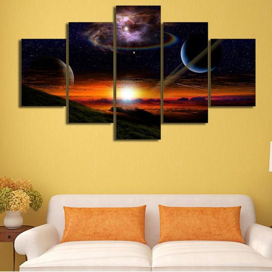 Planets Framed Wall Art Canvas