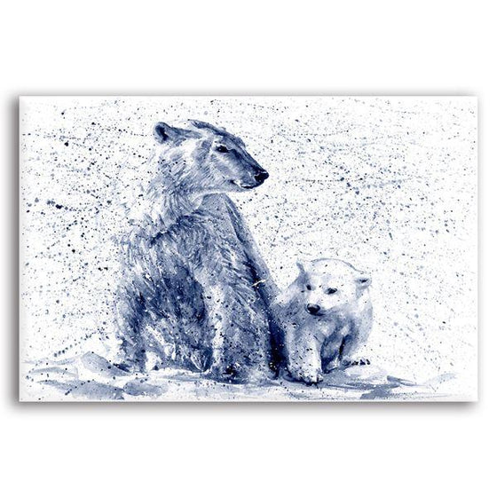 Polar Bear Mother & Cub Canvas Wall Art