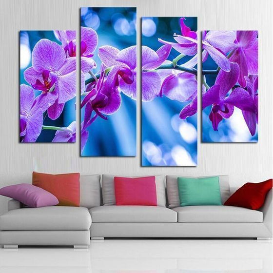 Fresh Purple Orchids Canvas Wall Art Prints
