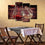 Pouring Red & White Wine 4 Panels Canvas Wall Art Set