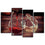 Pouring Red & White Wine 4 Panels Canvas Wall Art