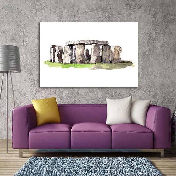 Prehistoric Stonehenge Canvas Wall Art Living Room