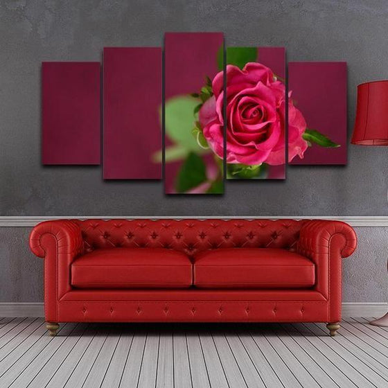 Red Rose Flower Canvas Wall Art Ideas