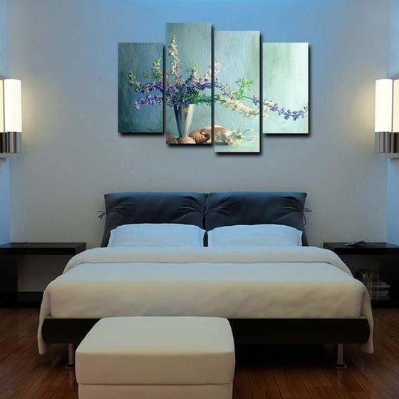 Flowers In A Vase Centerpiece Canvas Wall Art Bedroom