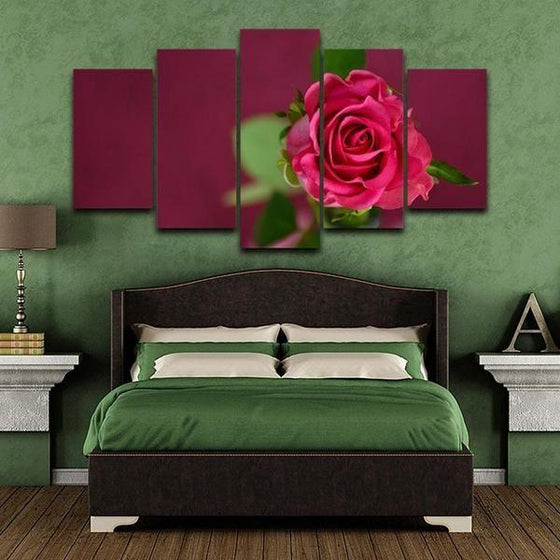 Red Rose Flower Canvas Wall Art For Bedroom