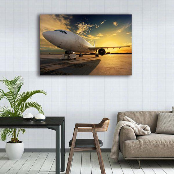 Private Jet Plane 1 Panel Canvas Wall Art Dining Room