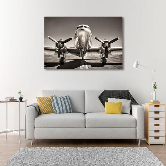 Propeller Plane 1 Panel Canvas Wall Art Living Room