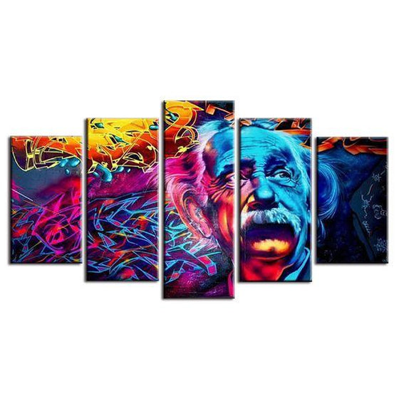 Psychedelic Color Einstein Canvas Wall Art