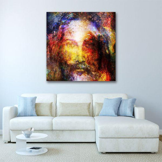 Psychedelic Image Of Jesus Canvas Wall Art Decor
