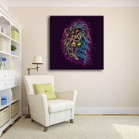 Psychedelic Lion Canvas Wall Art Prints