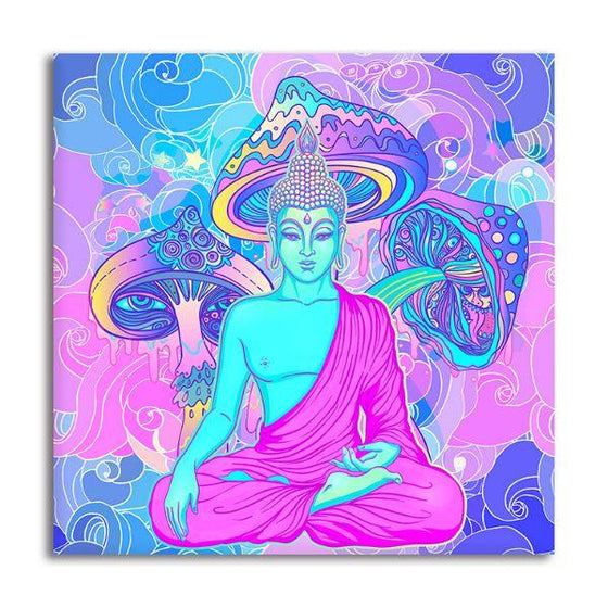 Psychedelic Sitting Buddha Canvas Wall Art