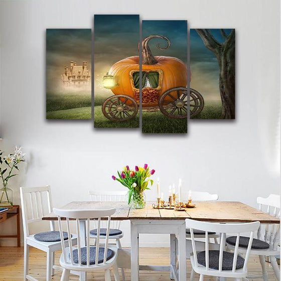 Fairy Tale Castle 4 Panels Canvas Wall Art Dining Room