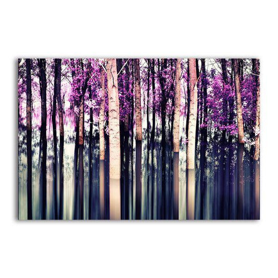 Purple Birch Trees Canvas Wall Art