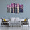 Purple Birch Trees 4 Panels Canvas Wall Art Living Room