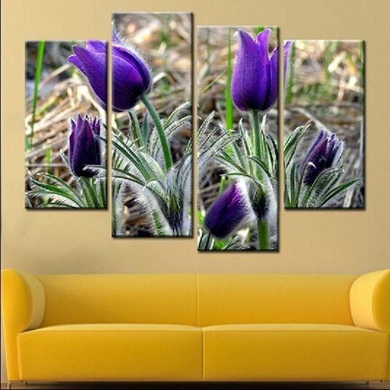 Purple Tulips Canvas Wall Art Decor