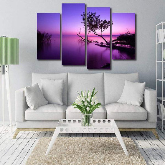 Purple Serene Sunset Canvas Wall Art Decor