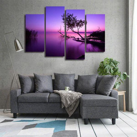 Purple Serene Sunset Canvas Wall Art Prints