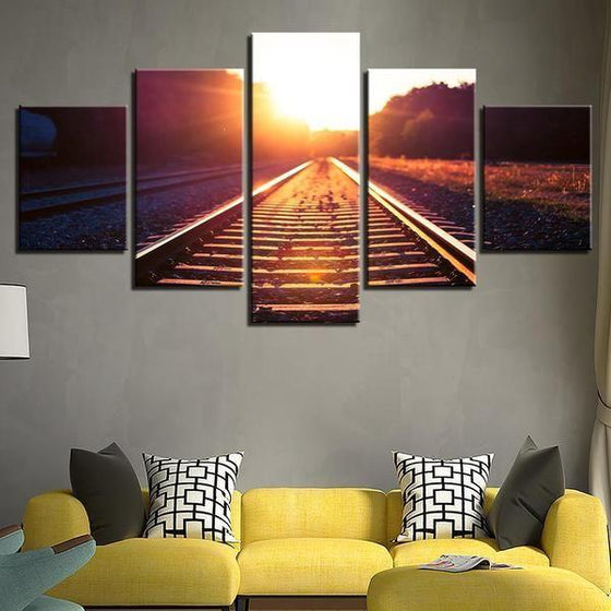 Railway Track Canvas Wall Art Living Room
