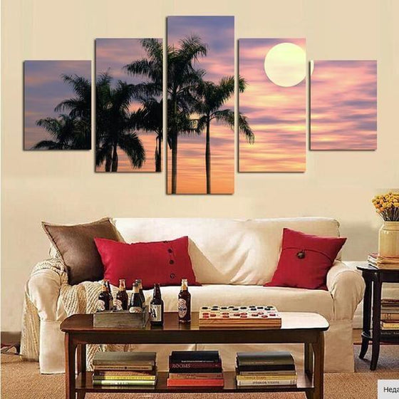 Purple Sunset Wall Art Canvases