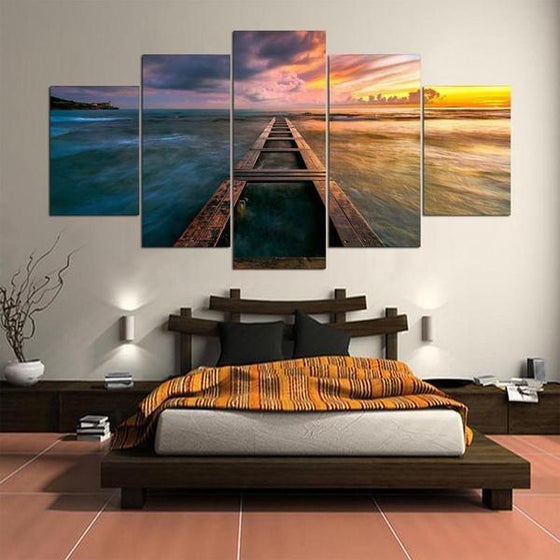 Sea View & Bridge Canvas Wall Art Set