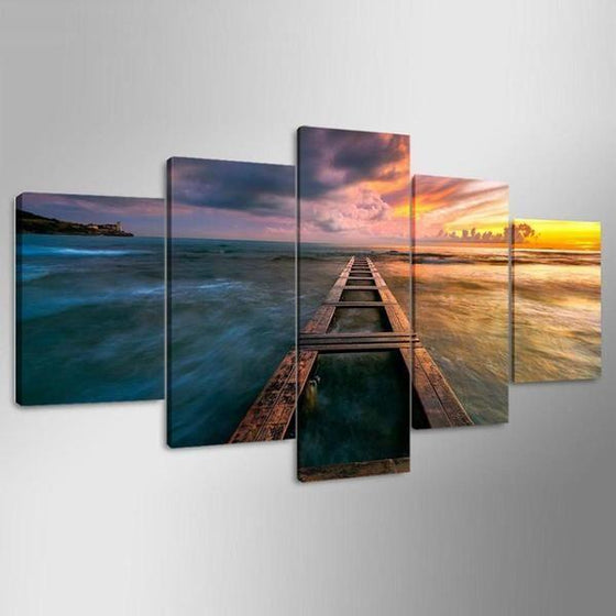 Sea View & Bridge Canvas Wall Art Kitchen