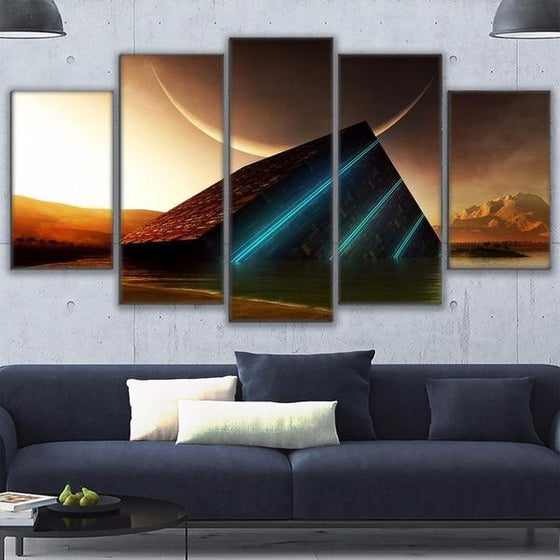 Pyramid In The Desert Canvas Wall Art