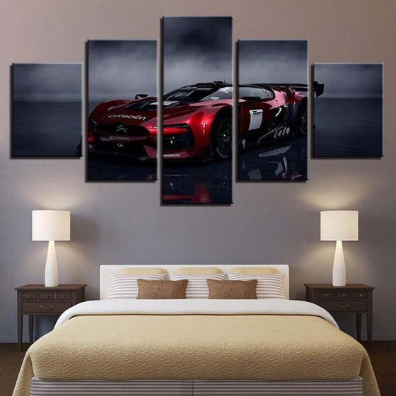 Red Citroen GT Canvas Wall Art Bedroom