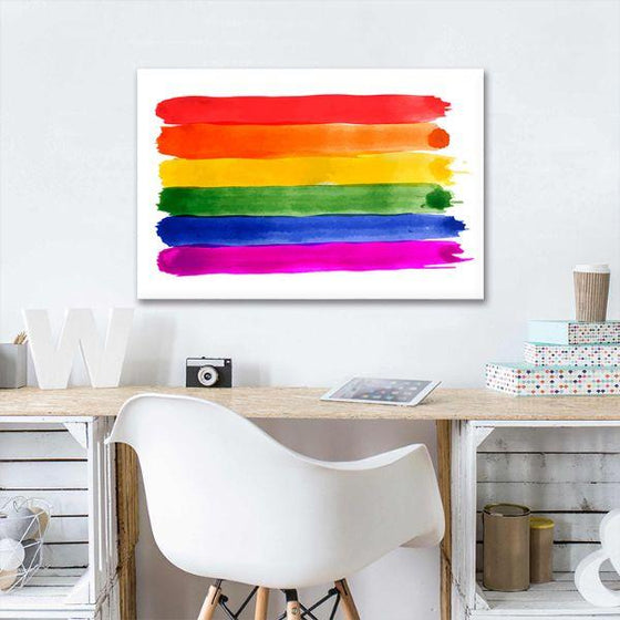 Rainbow Contemporary Canvas Wall Art Decor