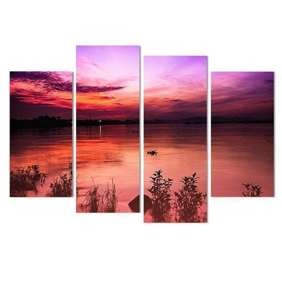 Red And Purple Sunset Canvas Wall Art Prints