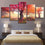 Red Autumn Trees Canvas Wall Art Bedroom