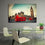 Red Bus On Westminster Canvas Wall Art Office