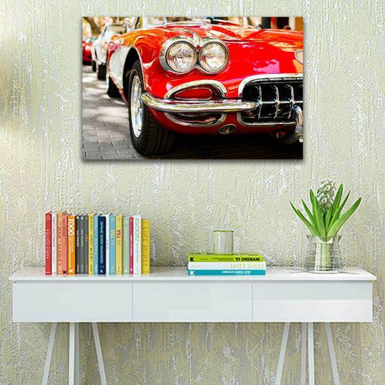 Red Classic Chevy Corvette Canvas Wall Art Ideas