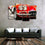 Red Classic Corvette 4 Panels Canvas Wall Art Living Room