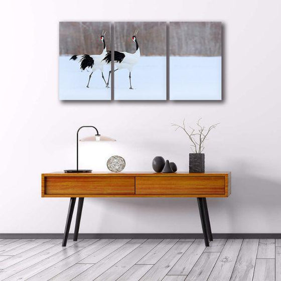 Red Crowned Crane Canvas Wall Art Office