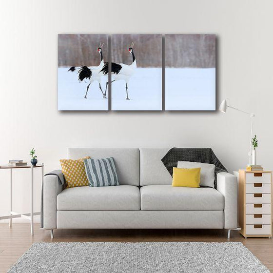 Red Crowned Crane Canvas Wall Art Living Room