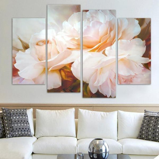 Blossomed Pink Rose Canvas Wall Art Living Room