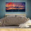 Red Full Moon 3 Panels Canvas Wall Art Bed Room