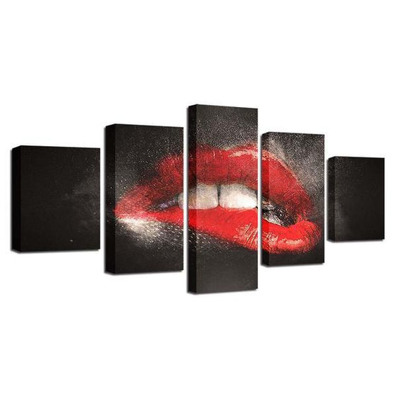 Red Lips Canvas Wall Art Decor