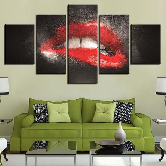 Red Lips Canvas Wall Art