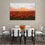 Red Poppy Field At Sunset Canvas Wall Art Dining Room