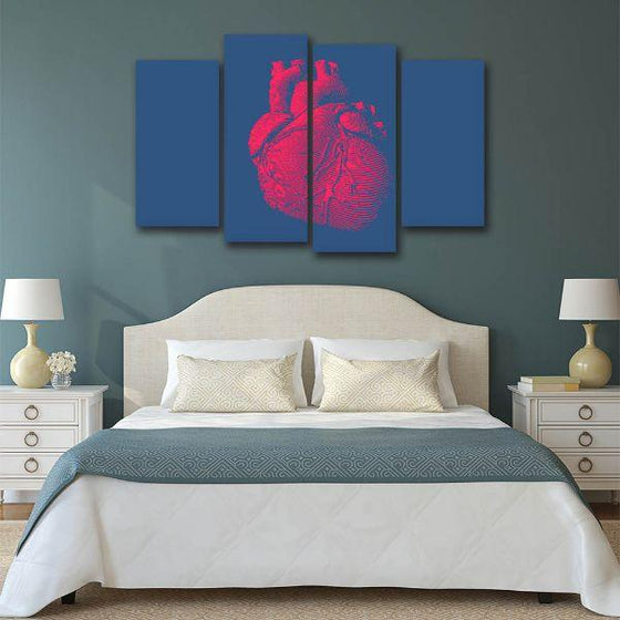 Red Pumping Heart Canvas Wall Art Bedroom