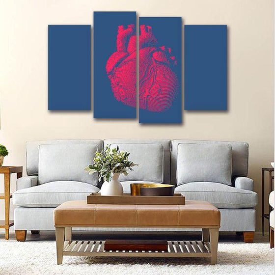 Red Pumping Heart Canvas Wall Art Print