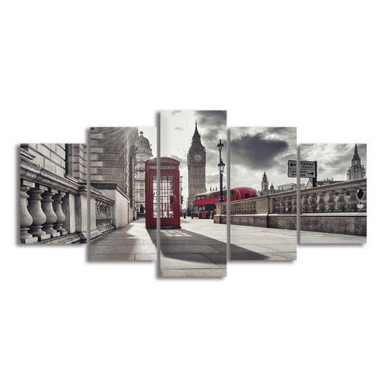 Red Telephone Booth Canvas Wall Art