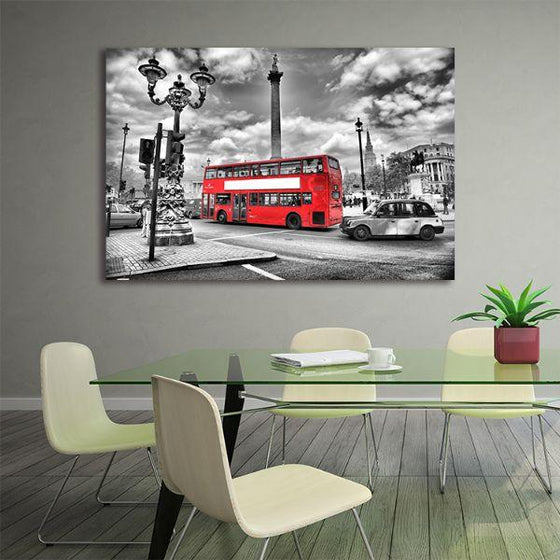Double Decker Bus In Istiklal Canvas Wall Art Office