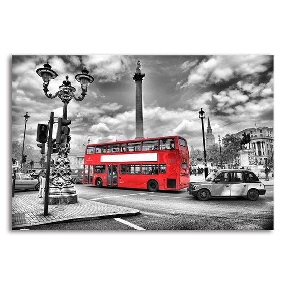 Double Decker Bus In Istiklal Canvas Wall Art